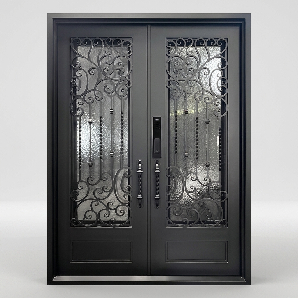 Wrought iron front door entry door