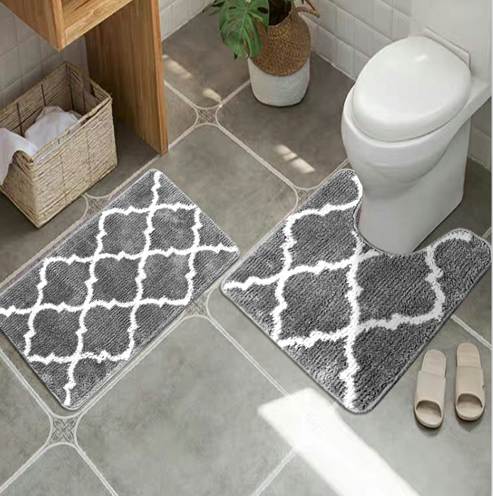 2pcs Microfiber Bath Mat Set