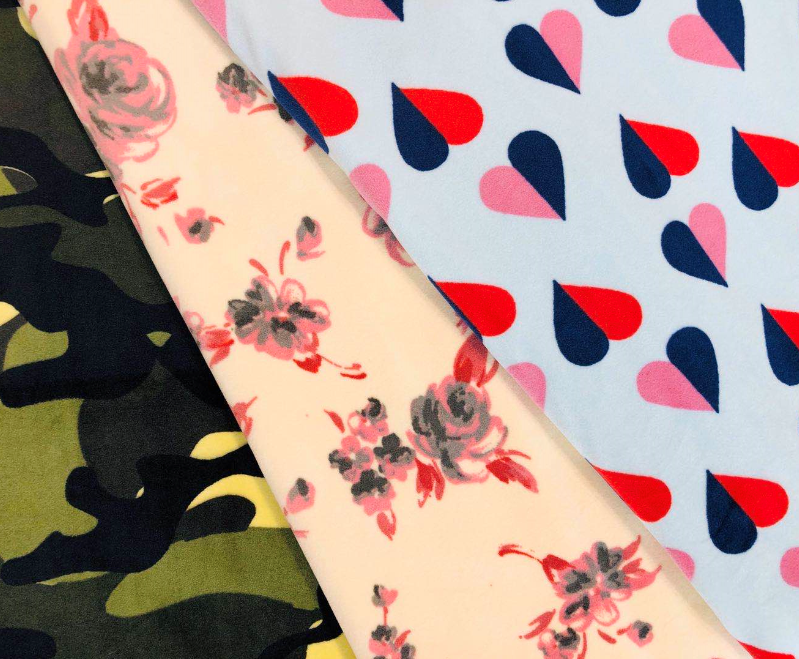 Printed spandex velour