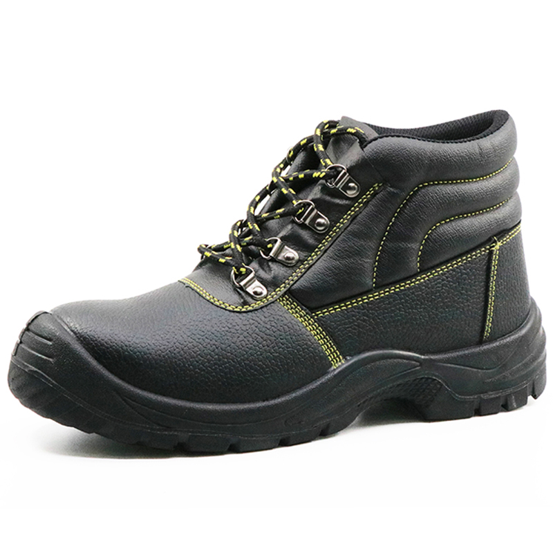 Oil resistant anti slip leather steel toe puncture proof industrial safety shoes