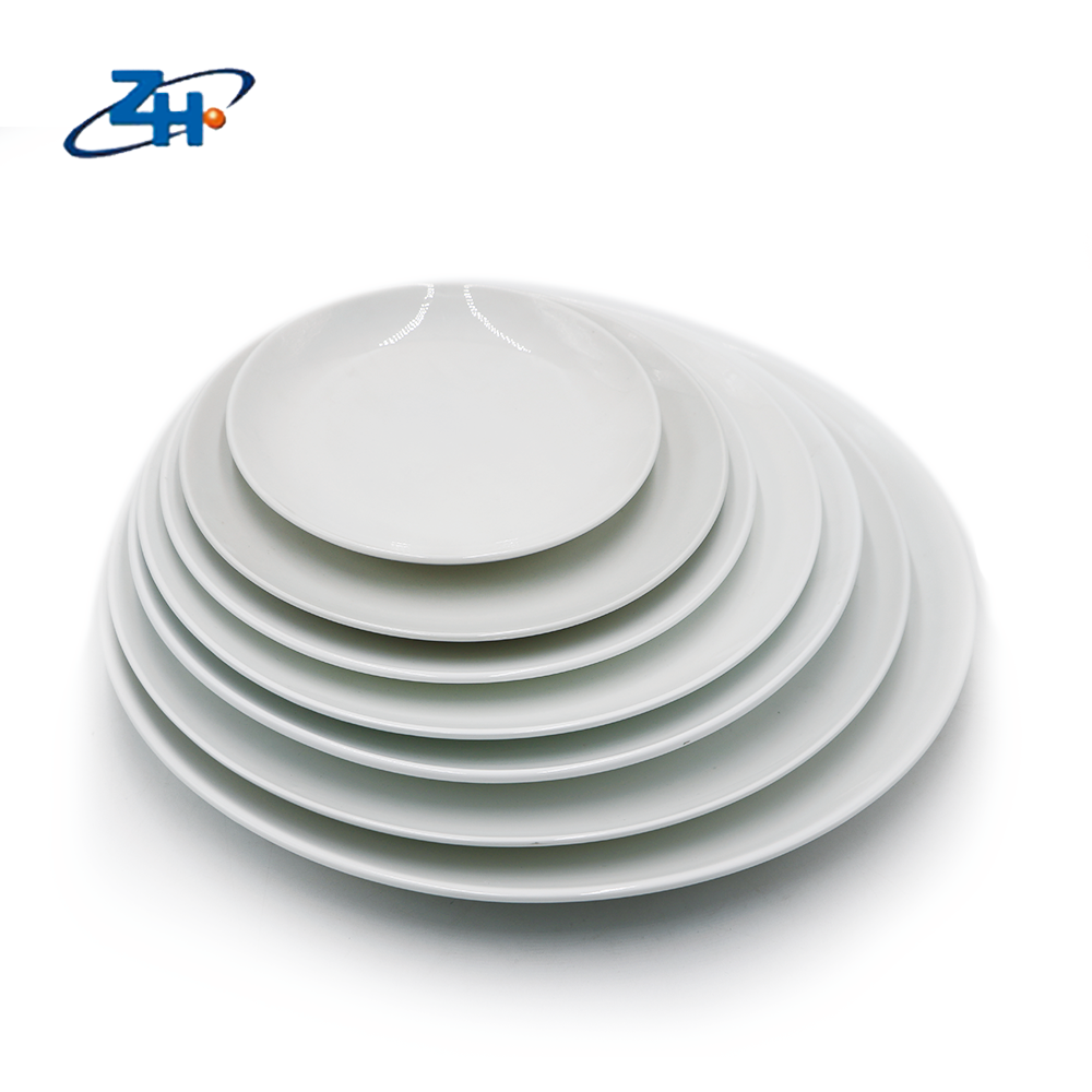 Ceramic white plate white porcelain plate for restaurant