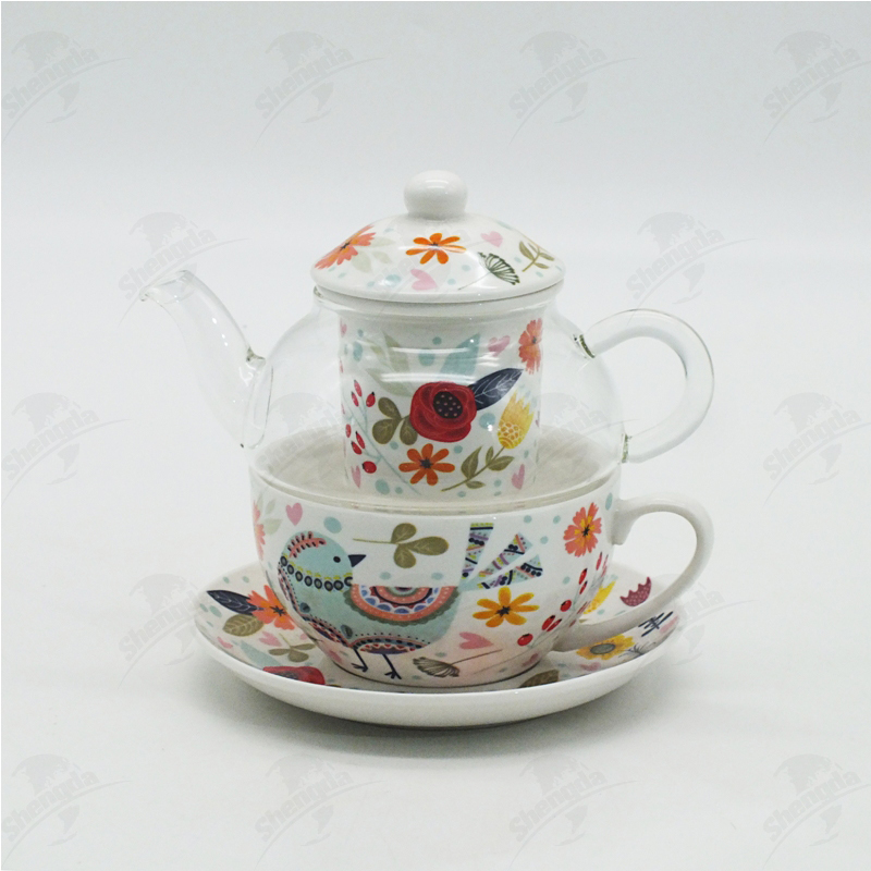 Tea For One with flower & bird Design