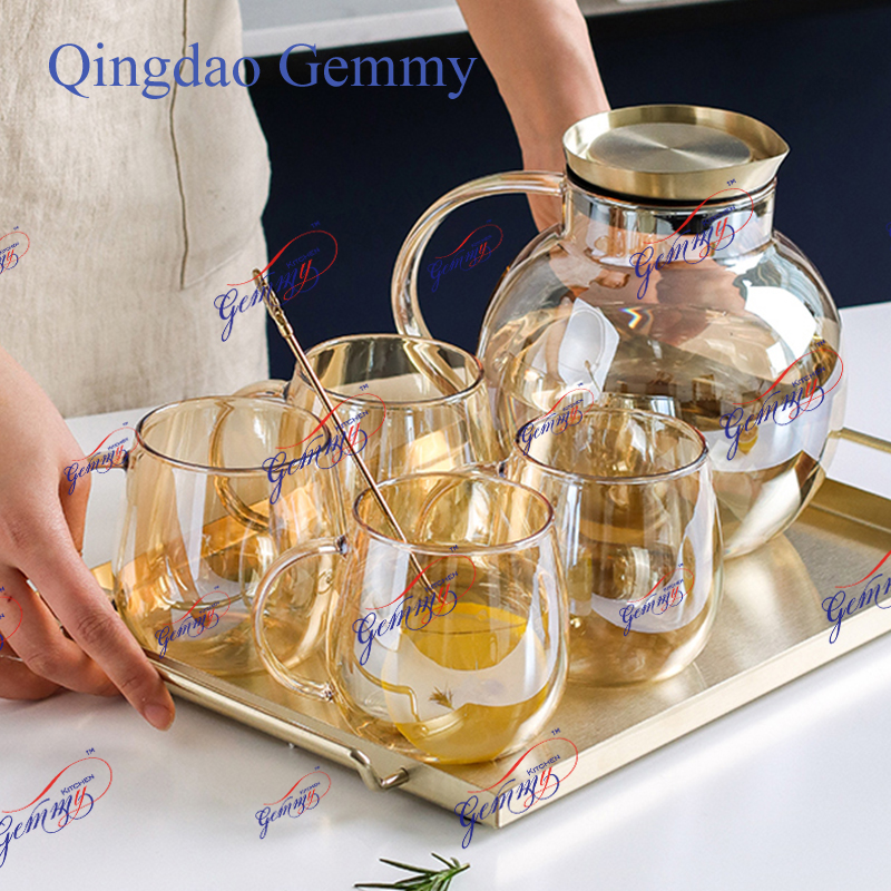 Ion plating glass water bottle,glass beverage,milk,juice bottle