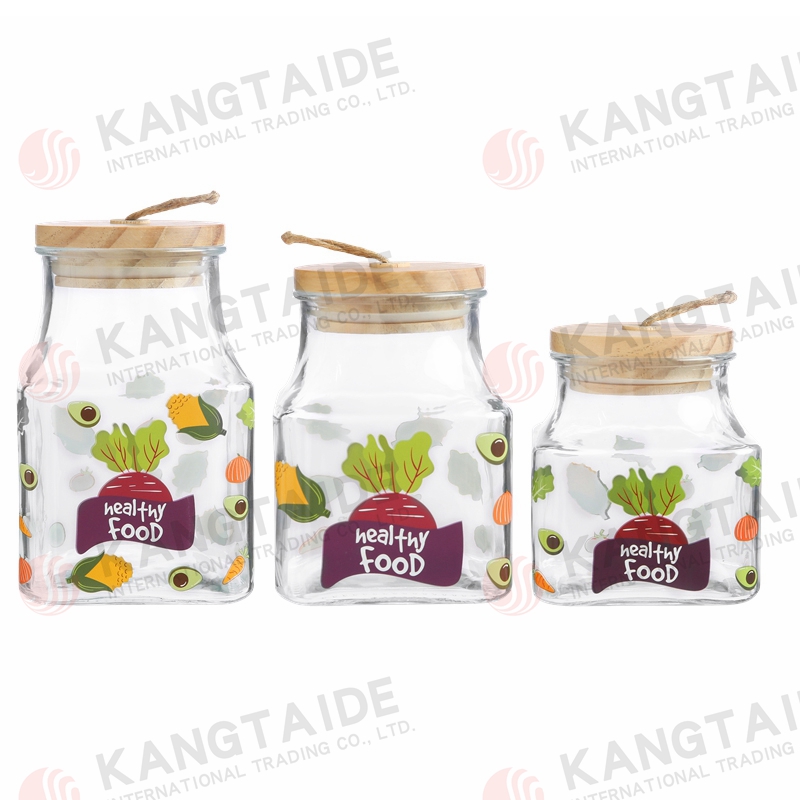 Storage bottles, storage jars, glass bottles, sealed jars，decal