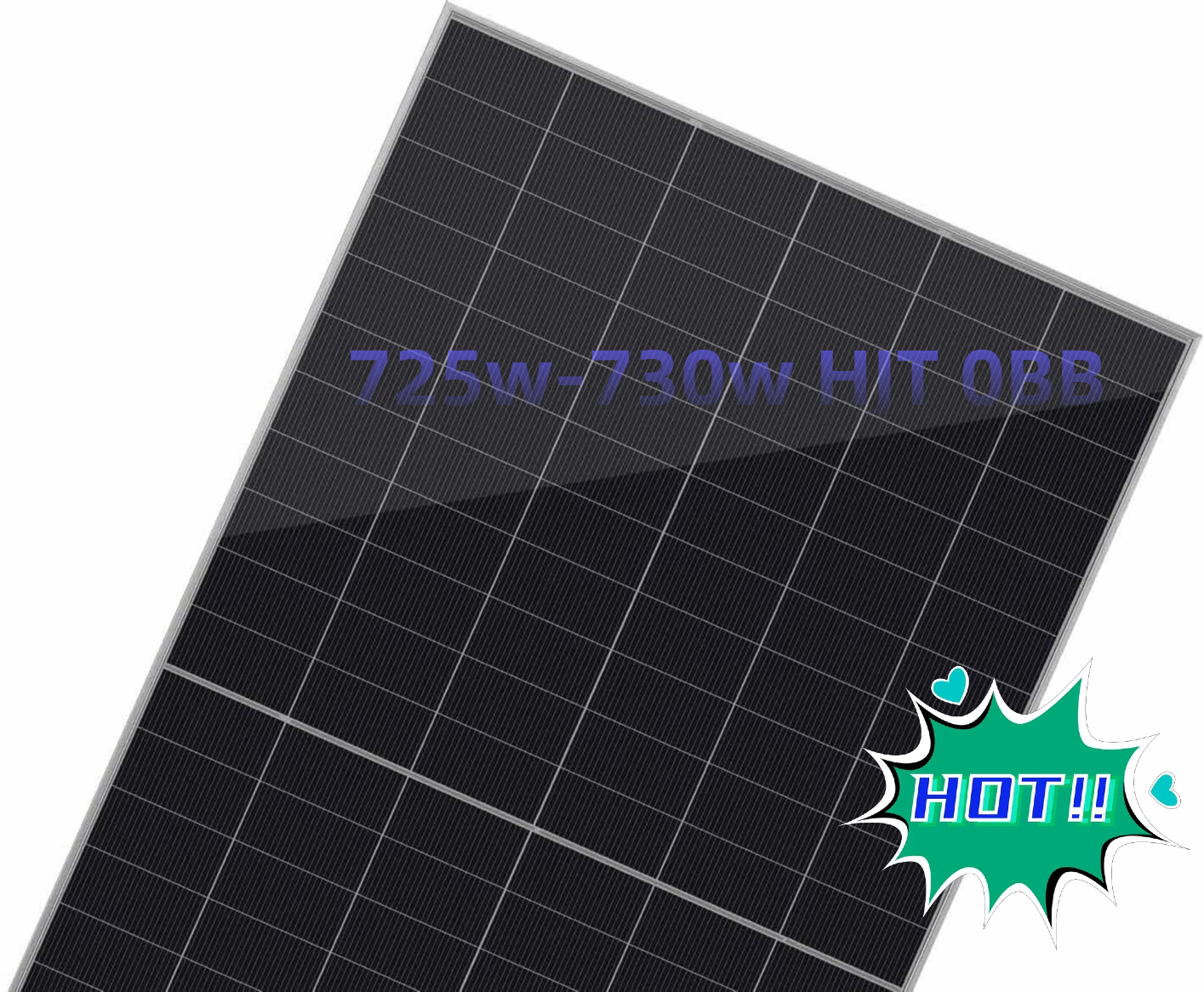 Mysolar 750W solar panels N Type HJT Half-cut Mono Cells Bifacial Glass Zero Busbar 0BB solar module