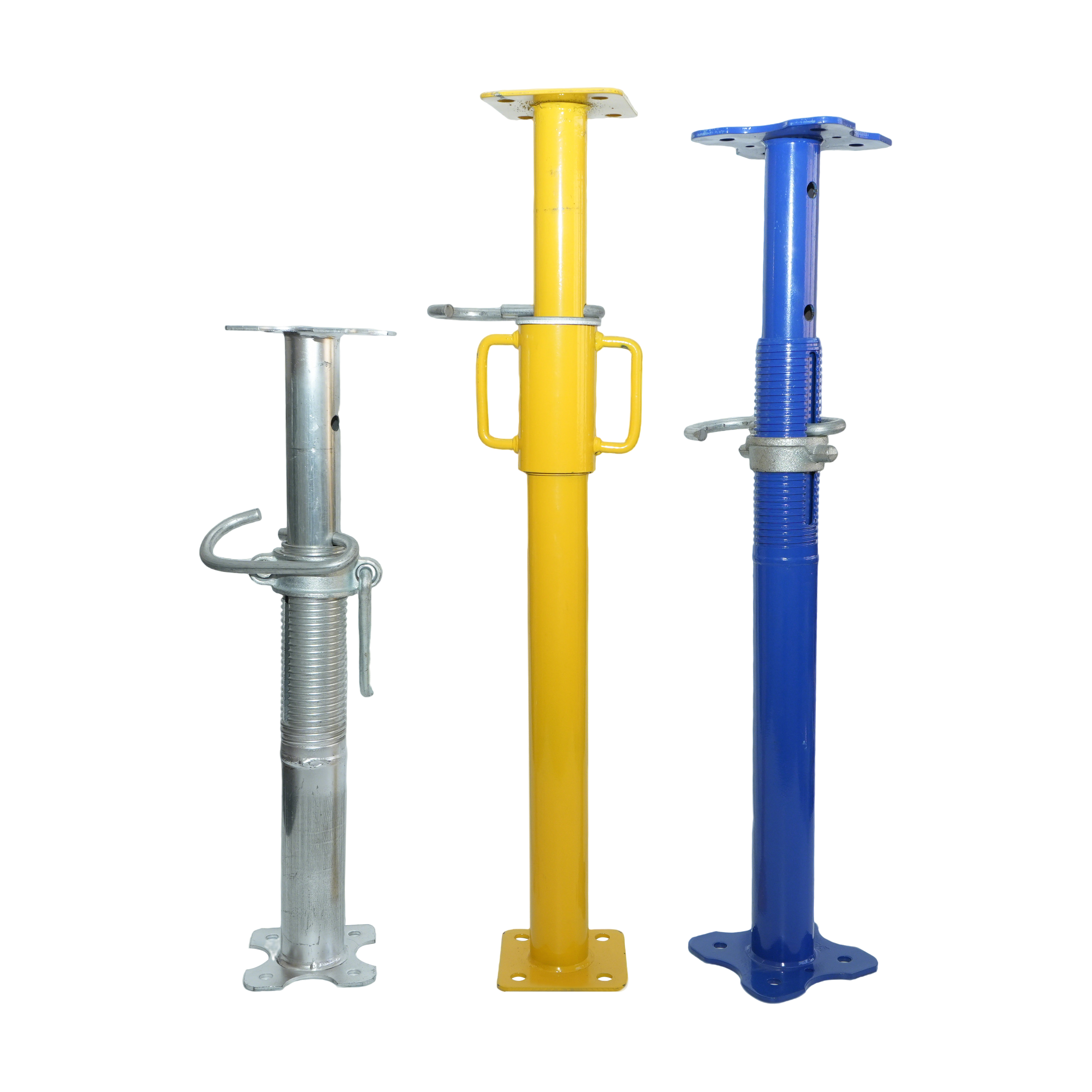 Galvanized adjustable steel prop for construction formwork