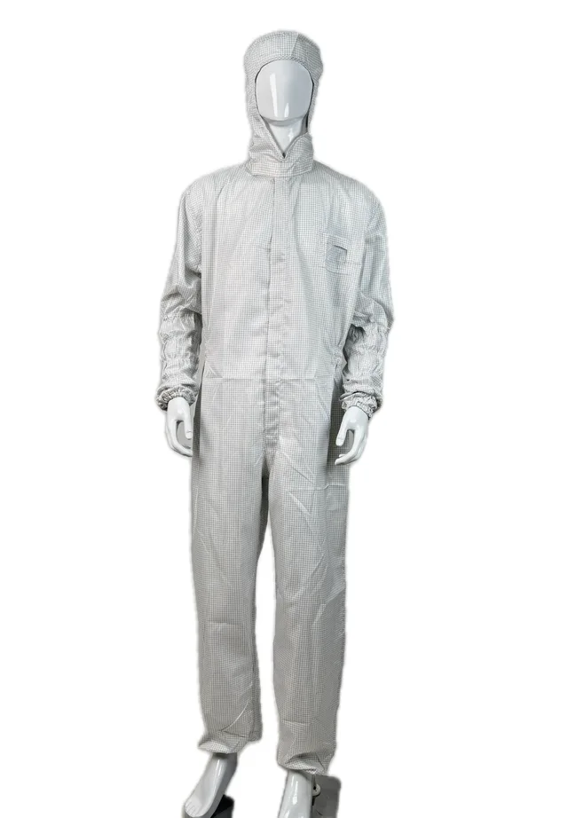 Packaging factory ISO5 level and Clean class 100 level anti-static jumpsuit