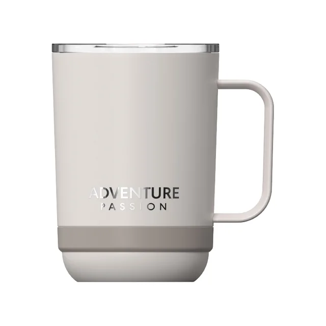 Double wall vacuum insulated thermos cup with slide lid and handle