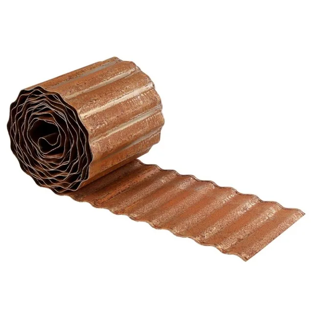 Corrugated Garden Edging 6"×40Ft Pre-Rusted Landscape Edging & Lawn Edging Borde