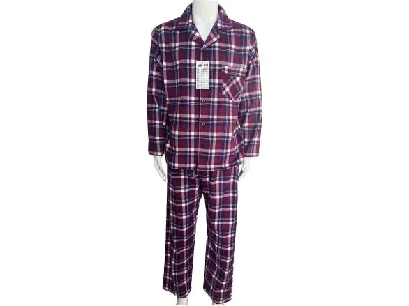 100% Cotton Yarn-dyed Brushed Fleece Pajamas Set