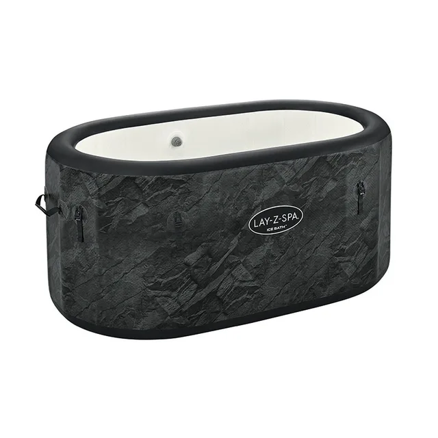 Lay-Z-Spa® 60" x 36" x 28"/1.52m x 92cm x 71cm Glacial Dip FortiFiber Ice Bath Tub 2-Person Black Stone