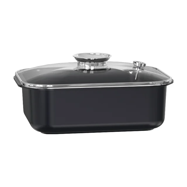 Cast aluminum non-stick rectangular roaster