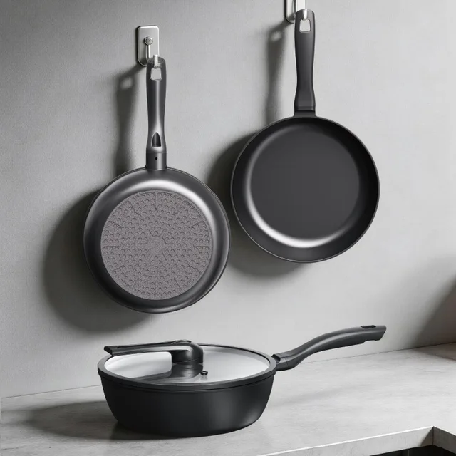 Diecast aluminium non-stick cooking pot set