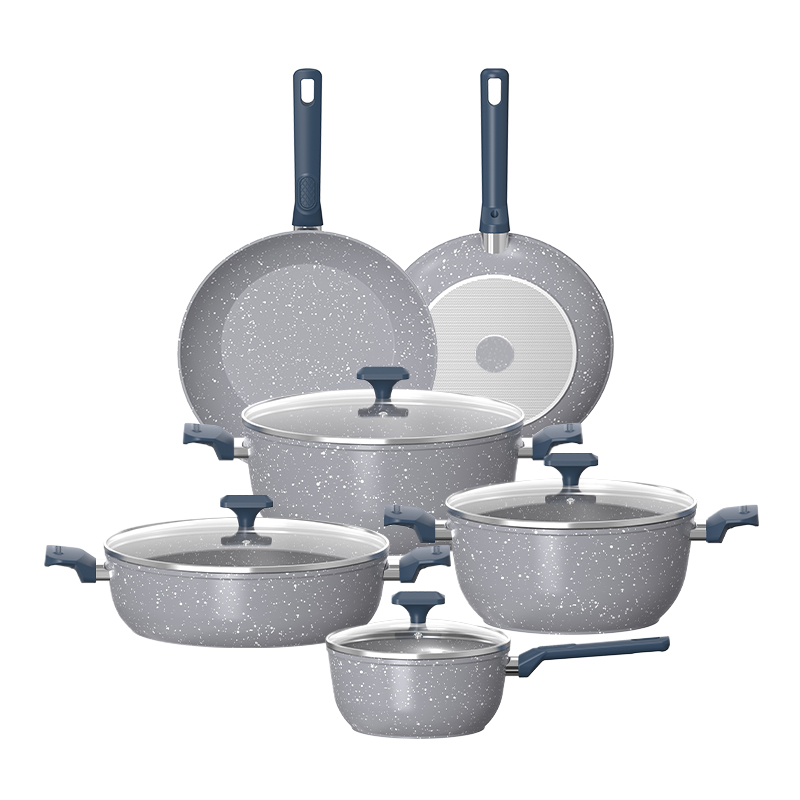 Forged aluminum non-stick cooking pot set