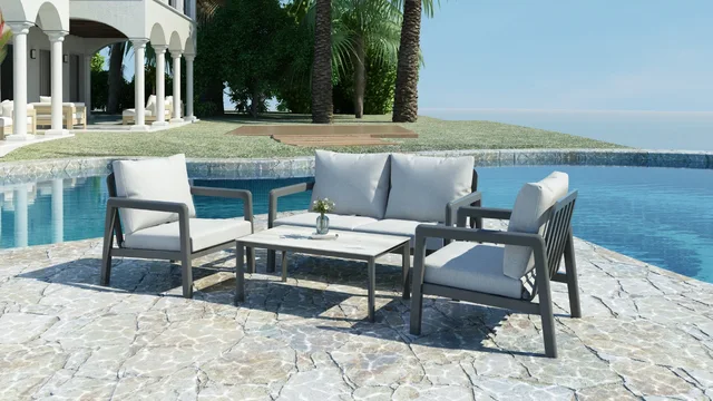 Aluminum outdoor furniture sofa set
