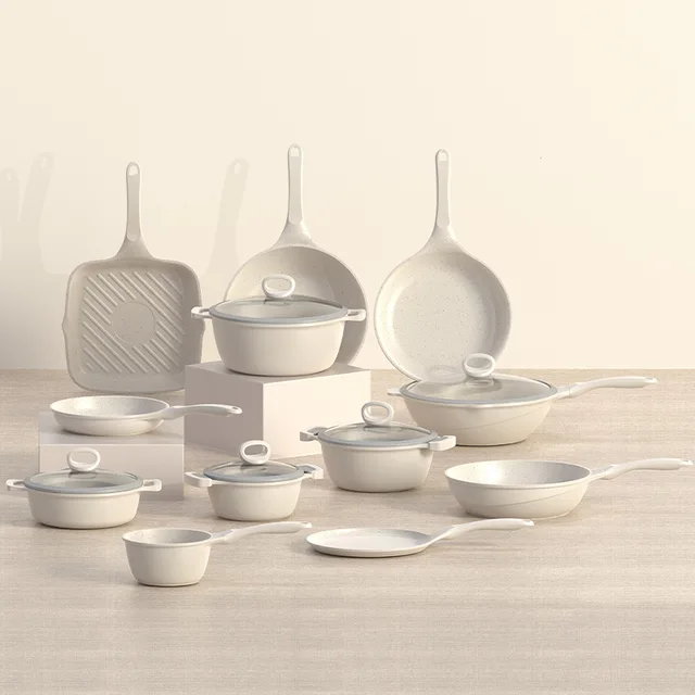 Die cast aluminum non-stick cooking pot set