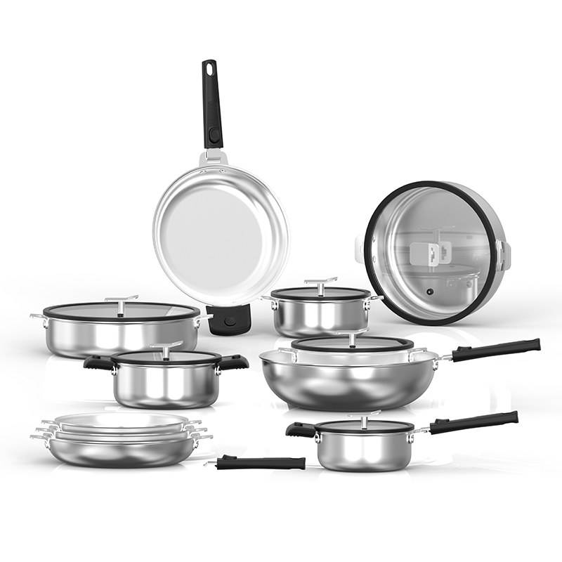Tri-ply stainless steel cookware set