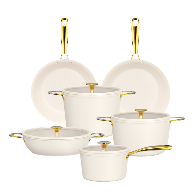 Forged aluminum non-stick cooking pot set