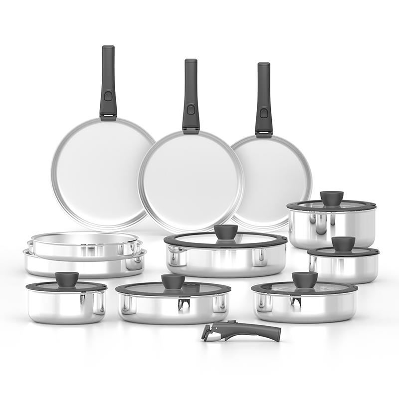 Tri-ply stainless steel cookware set