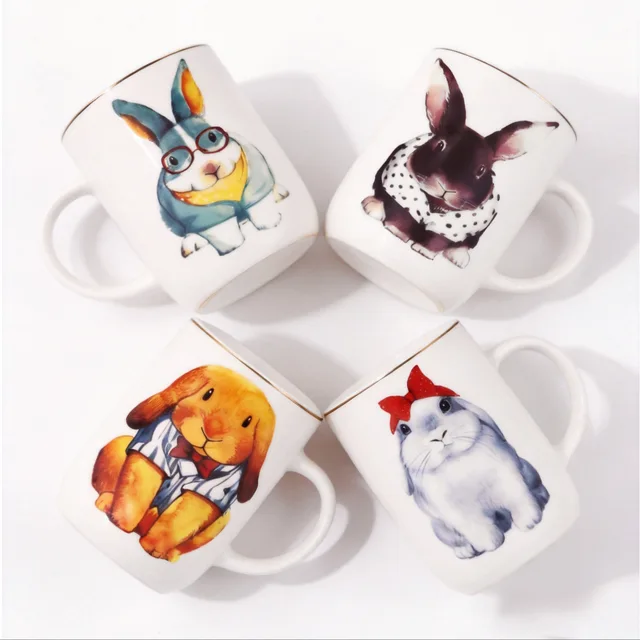 Cute Bunny Family Ceramic Mugs