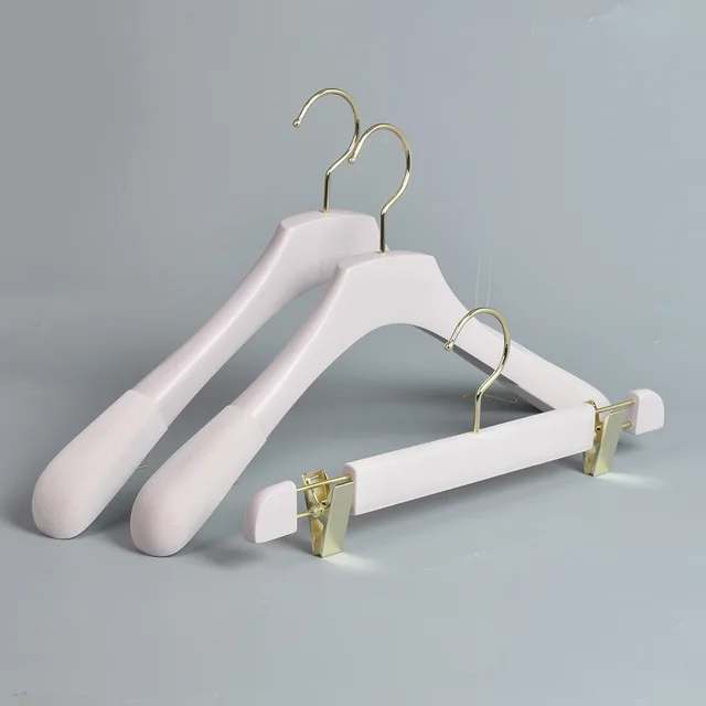 Custom suit hanger wooden brand garment wood hanger for clothing