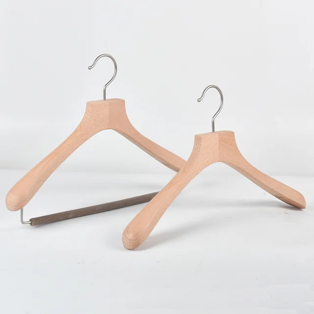 Custom logo heavy duty white wood personalized hanger coat hanger