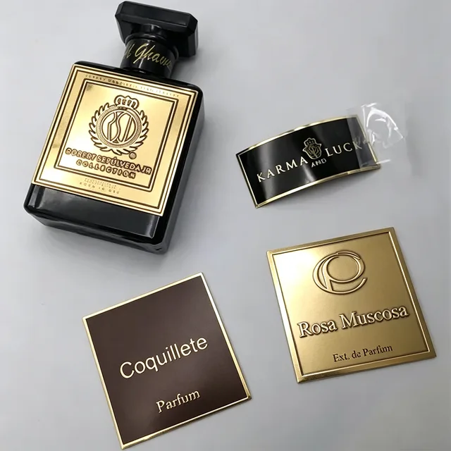 OEM Factory Custom Logo Bottle Labels, Aluminum Wine Labels, Perfume Stickers