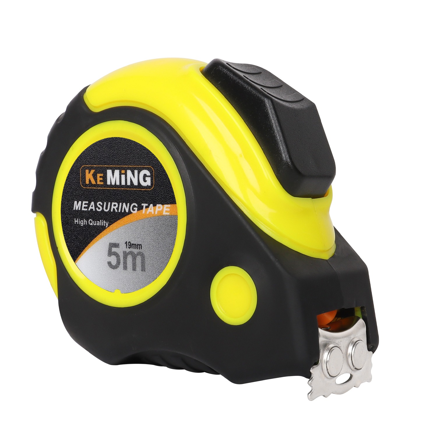 5m 19mm Rubber Grip Self Lock Measuring Tape, KEMING Heavy Duty Steel Tape Measure for Construction