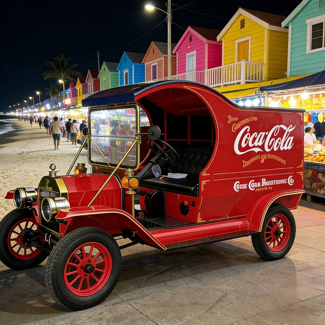 Electric Vintage Classic Car, Custom Mobile Coffee Food Cart, Electric Sightseeing Buggy for Wedding and Scenic Spot