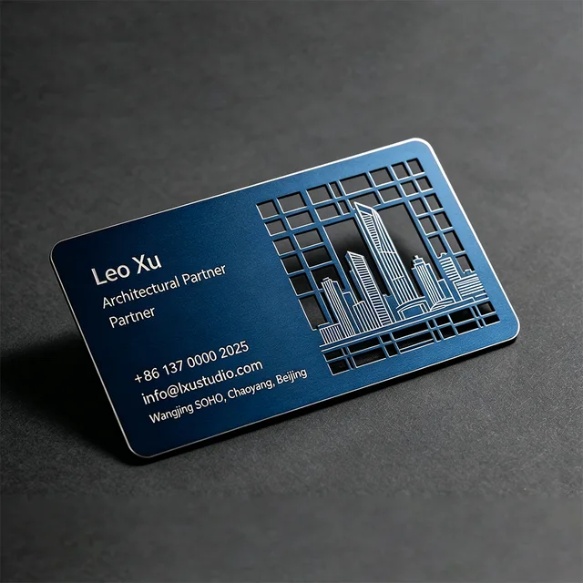 Professional Custom Laser-Cut Cutout Metal Business Cards Manufacturer