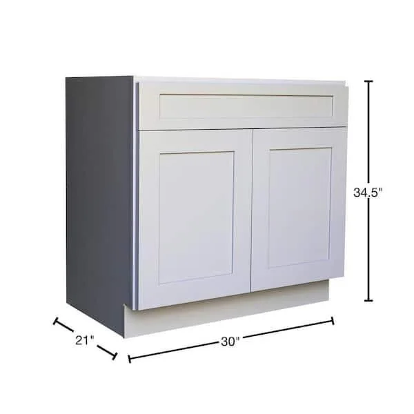 30" Bathroom Vanity Sink Base Cabinet – 2 Full-Height Doors