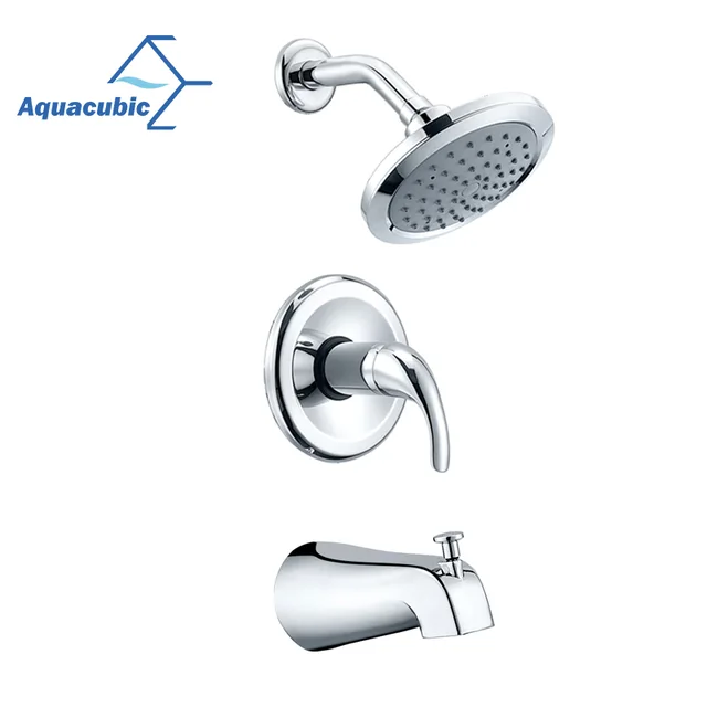Aquacubic CUPC Wall Mounted Pressure Balancing Valve Shower Faucet set