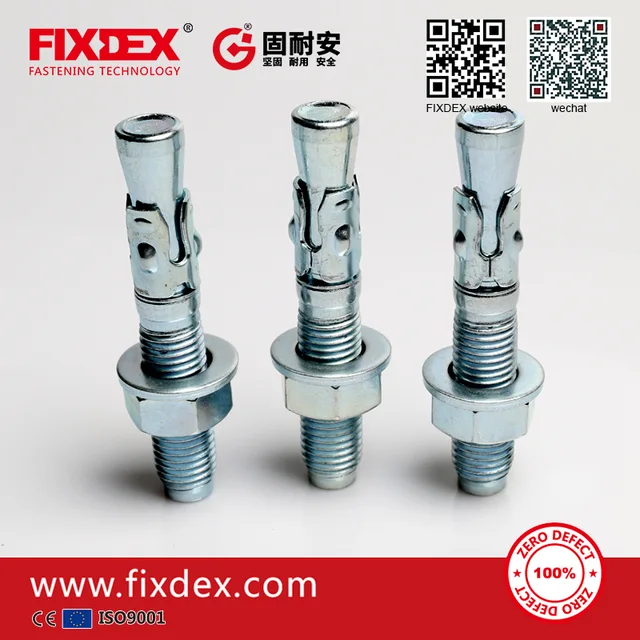 Standard Size Fastenal YZP Wedge Anchors with Nuts and Washer