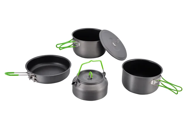 Hard anodized camping cookware