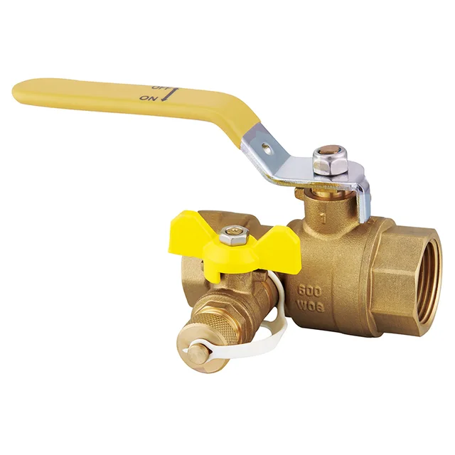 Leadfree ball valve with drain off