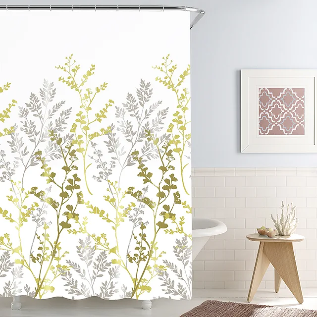 Waterproof and mildew proof printing polyester shower curtain