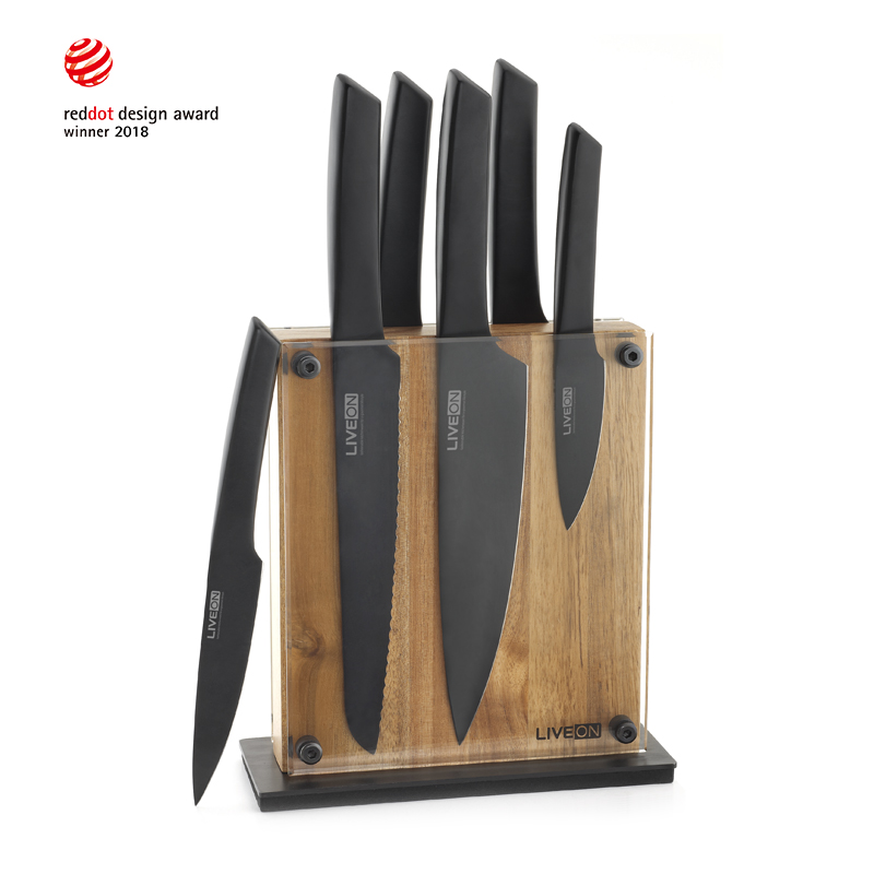 Red Dot Design kitchen knife 6pcs knife with magnetic block set