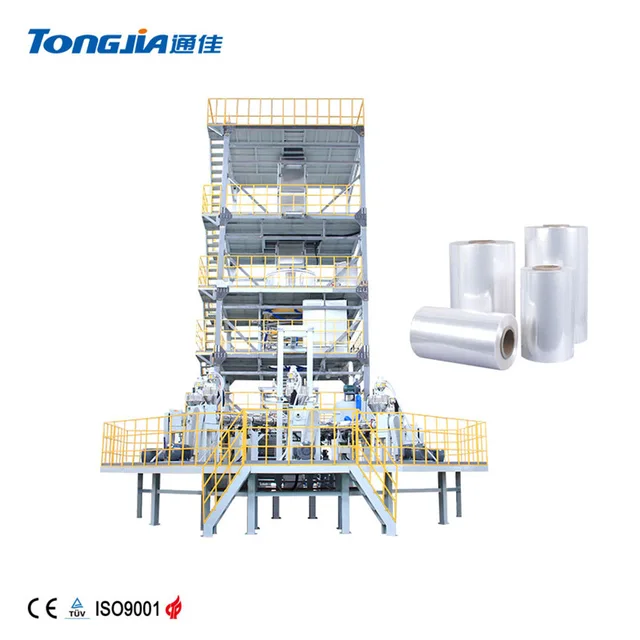 3-5 Layers Co-Extrusion Film Blowing Machine For POF Heat Shrink Film