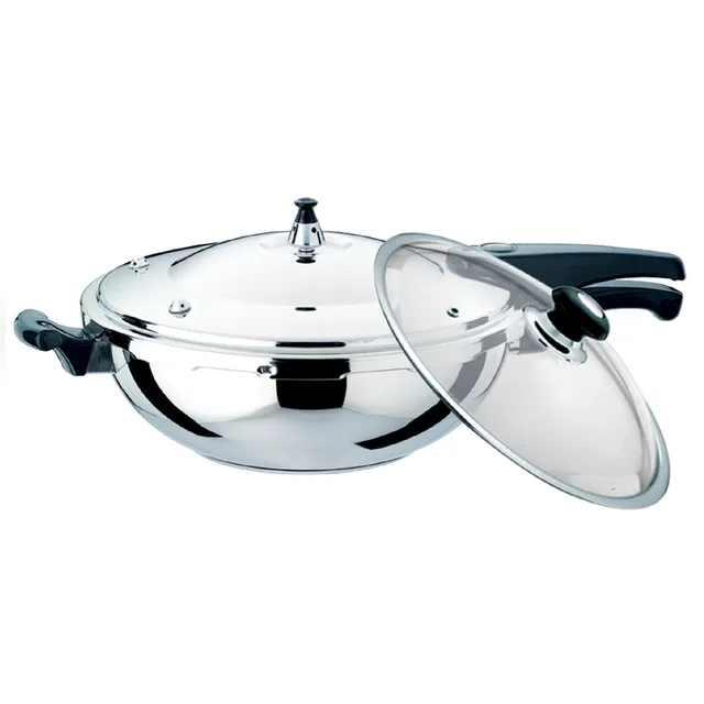 Stainless steel double function pressure cooker