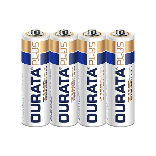 DurataPlus Extra Heavy Duty Zinc Carbon Dry Cell Battery AA Size 1.5V R6P (703-SP4-24)