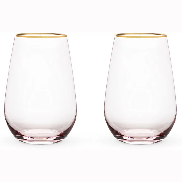 Wine glass with gold rim
