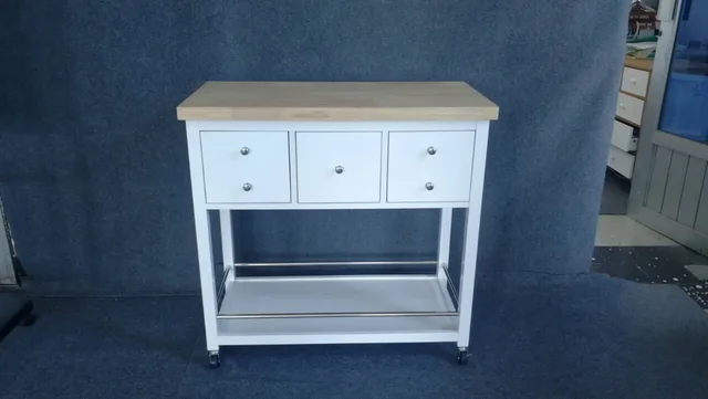 White and Multi-functional Housewares Kitchen Trolley Cart kitchen island