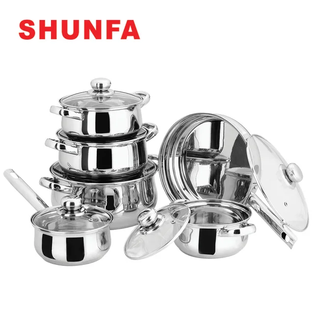 Stainless steel 12pcs cookware set CHUBA