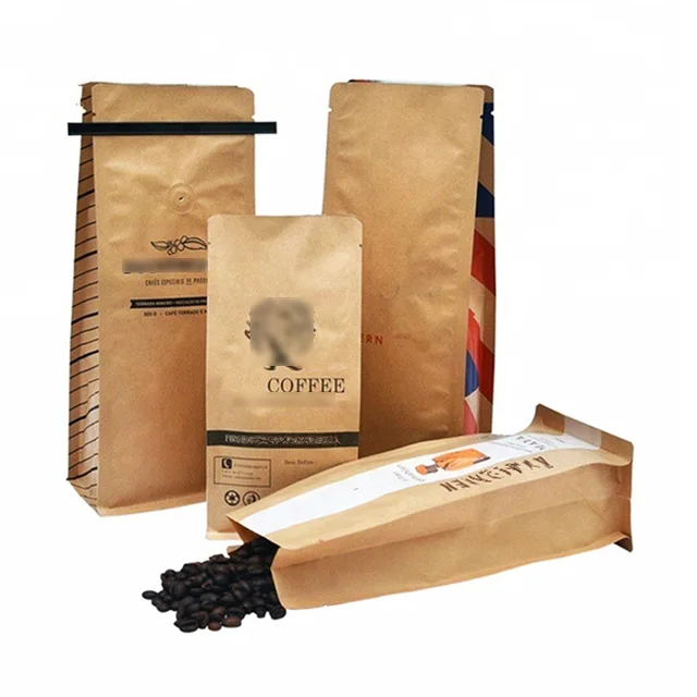 Food Packaging Bag Kraft Paper Matte Glossy Finish Pouch with Foil Lined FDA SGS Approval Material