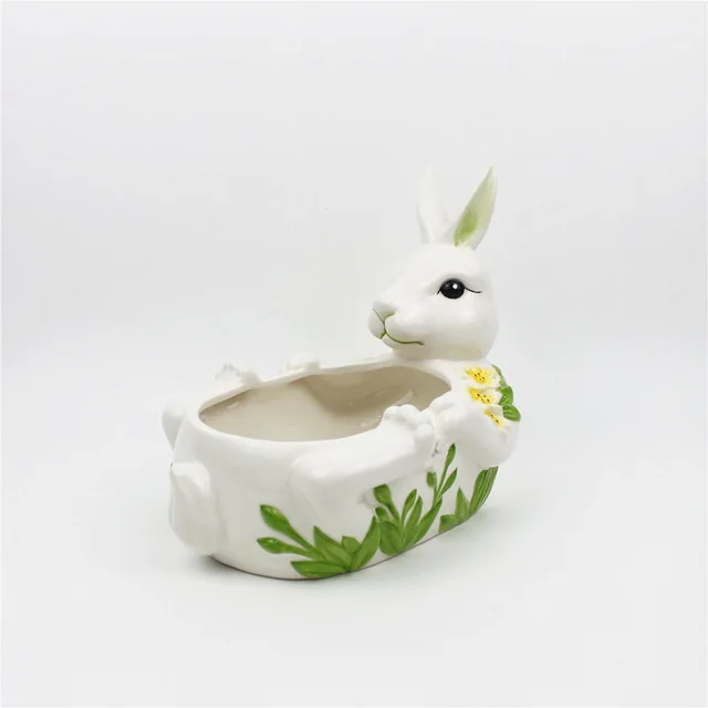 Ceramic Easter Bunny Candy Bowl
