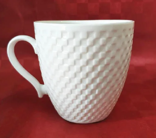180CC daily-use porcelain mug with embossment