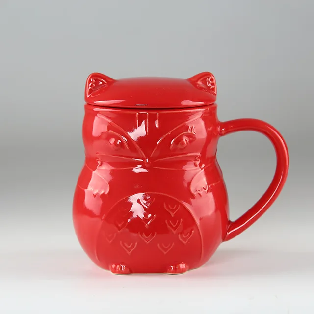 Ceramic mug Ceramic animal mug with lid