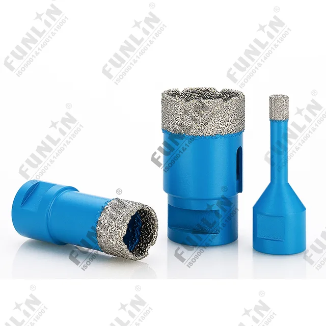High speed dry vacuum brazed diamond core drill