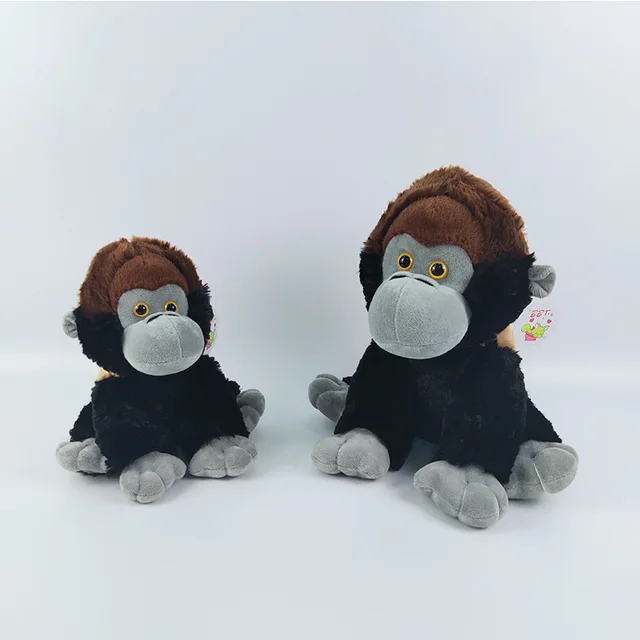 Plush sitting animal toy soft stuffed gorilla plush forest animal monkey toy