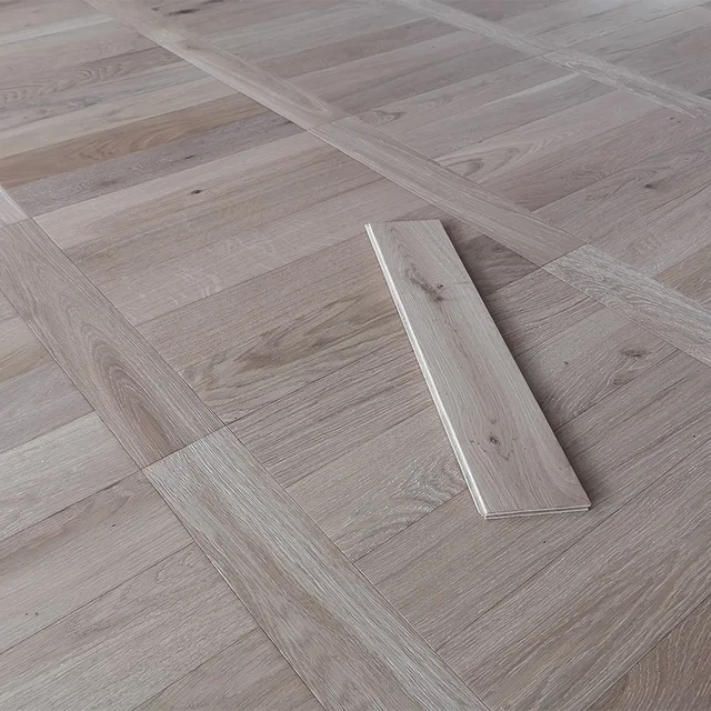 Light color european oak cross installing solid wood engineered fooring